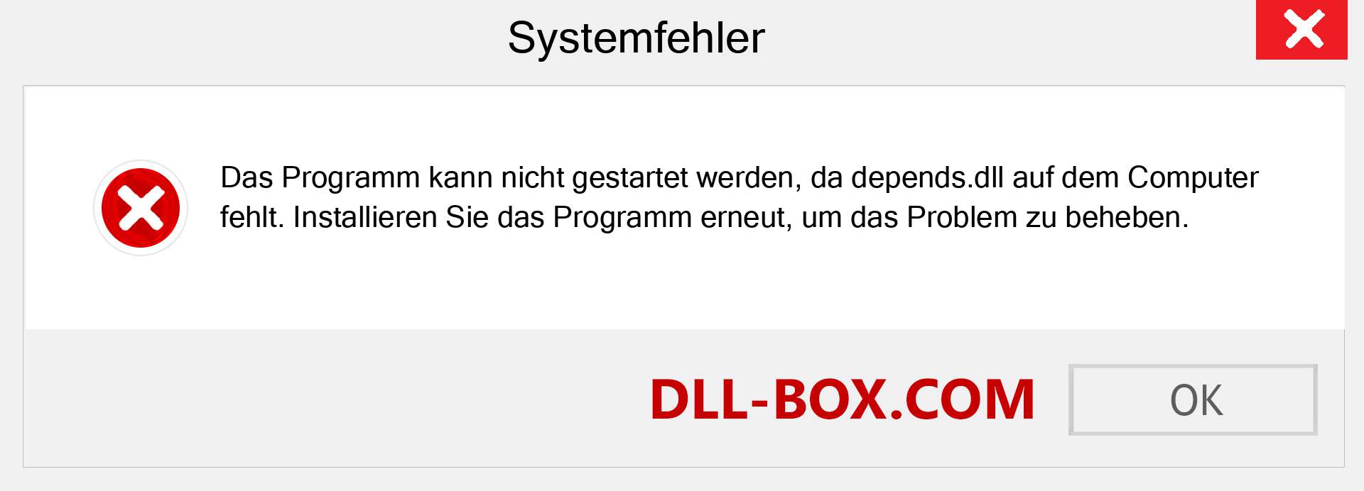 depends.dll-Datei fehlt?. Download für Windows 7, 8, 10 - Fix depends dll Missing Error unter Windows, Fotos, Bildern